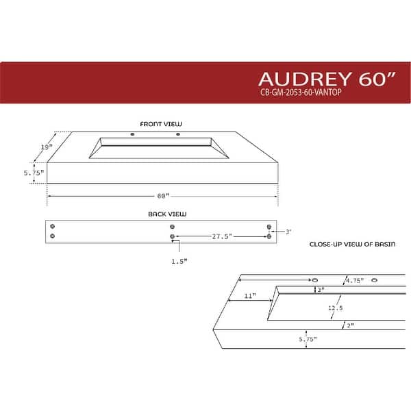 Audrey 36" 72" Solid Surface Bathroom Vanity Top Bed Bath & Beyond